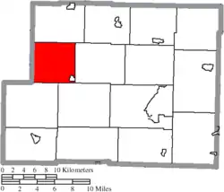 Location of Franklin Township in Harrison County