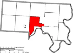 Location of Salisbury Township in Meigs County