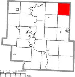 Location of Monroe Township in Muskingum County