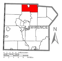 Location of Wilmington Township in Lawrence County