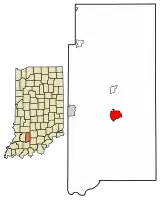 Location in Martin County, Indiana