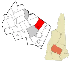 Location in Merrimack County and the state of New Hampshire.
