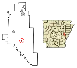 Location in Monroe County, Arkansas