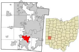 Location in Montgomery County and the state of Ohio.