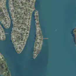 Aerial image of an island.