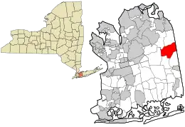 Location in Nassau County and the state of New York.