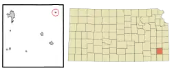 Location within Neosho County and Kansas