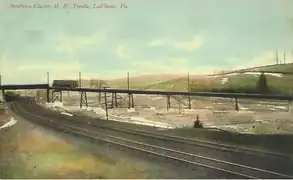 Northern Electric Bridge over DL&W RR in LaPlume, PA 1908