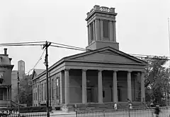 Front of the Old Bergen Church in 1938.