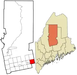 Location in Piscataquis County and the state of Maine.