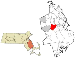 Location in Plymouth County, Massachusetts