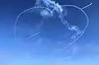 Red Arrows performing a heart at the Helsinki 2017 Air Show.