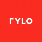 The word "RYLO" in white, in the middle of a red square.