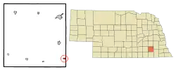 Location of De Witt, Nebraska