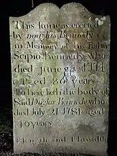 Grave marker for former slave Scipio Kennedy