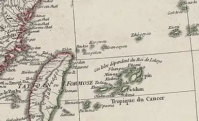 Map including Pengjia Islet (labeled as Pon-kia) (1752)