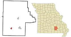 Location of Birch Tree, Missouri