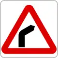 Bend to the right ahead (Left if symbol is reversed)