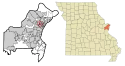 Location of Bel-Ridge, Missouri