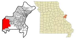 Location of Wildwood, Missouri