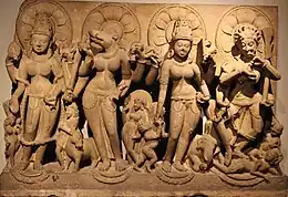 Shaktism is a Goddess-centric tradition of Hinduism. Relief statues of Vaishnavi, Varahi, Indrani and Chamunda