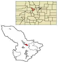 Location of the Town of Dillon in Summit County, Colorado.