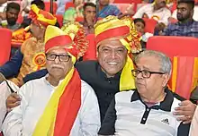 Doddarangegowda, Syed Sallauddin Pasha, H. R. Bhargava (Left to right in left) in 2019