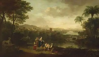 River Landscape with the Finding of Moses. 1768. Windsor Castle, Windsor.
