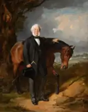 Portrait of a gentleman and his horse, 1870s, private collection