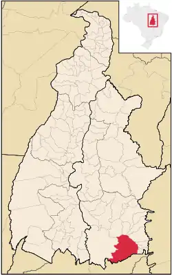 Location in Tocantins state