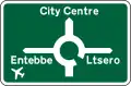 Map-type advance direction sign - roundabout - Primary roads.