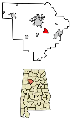 Location of Cordova in Walker County, Alabama.