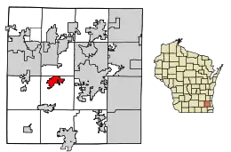 Location of Wales in Waukesha County, Wisconsin.