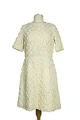 White Crochet dress designed by Sybil Connolly, Full Length Front