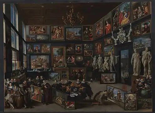 The Gallery of Cornelis van der Geest, by Willem van Haecht shows this painting hanging on the rear wall.