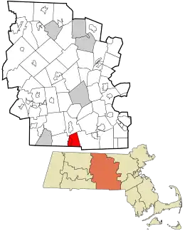 Location in Worcester County and Massachusetts.