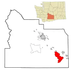 Location of Satus, Washington