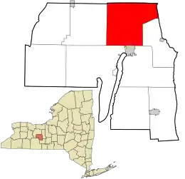 Location in Yates County and the state of New York.
