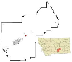 Location of Huntley, Montana