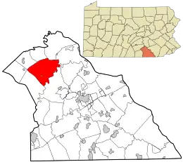Location in York County and the state of Pennsylvania.